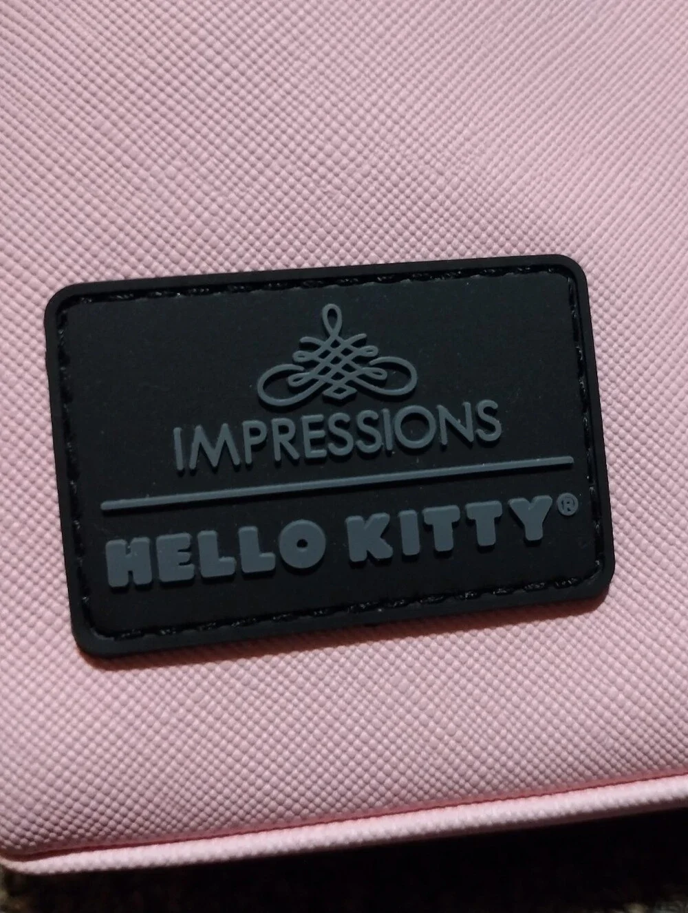 Impressions Hello Kitty Pink Leather Cosmetic Pouch with Bow Graphic
